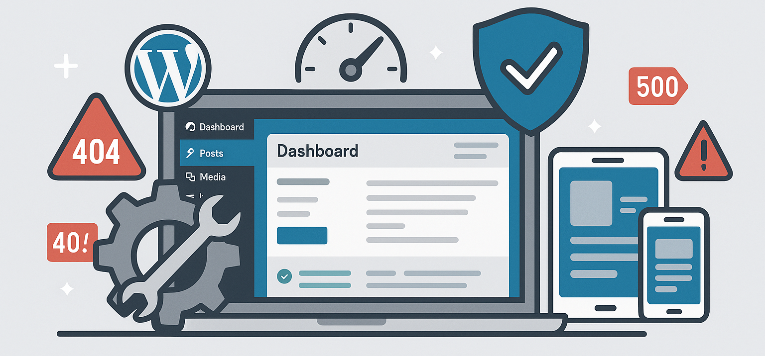 Solve WordPress issues fast error codes, speed problems, responsive design fixes, and Elementor solutions. Expert WordPress support.